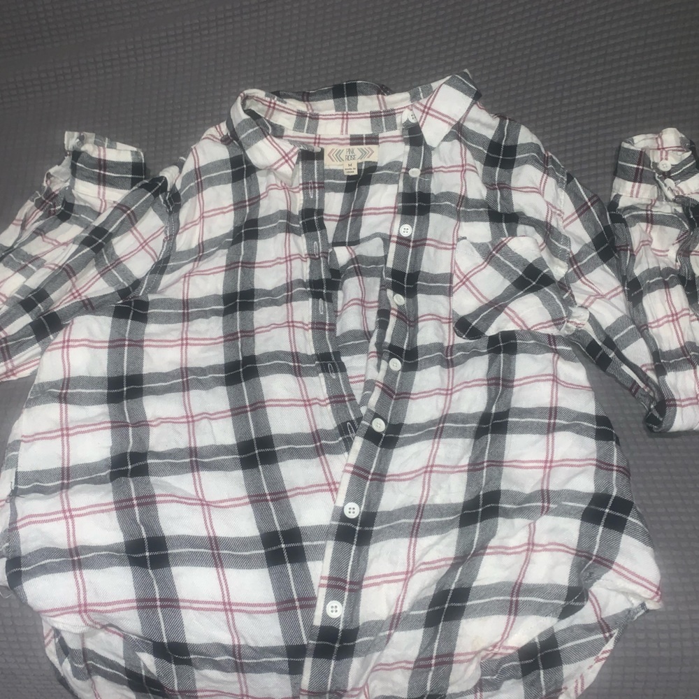 Tj maxx white red and black flannel
